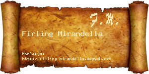 Firling Mirandella névjegykártya